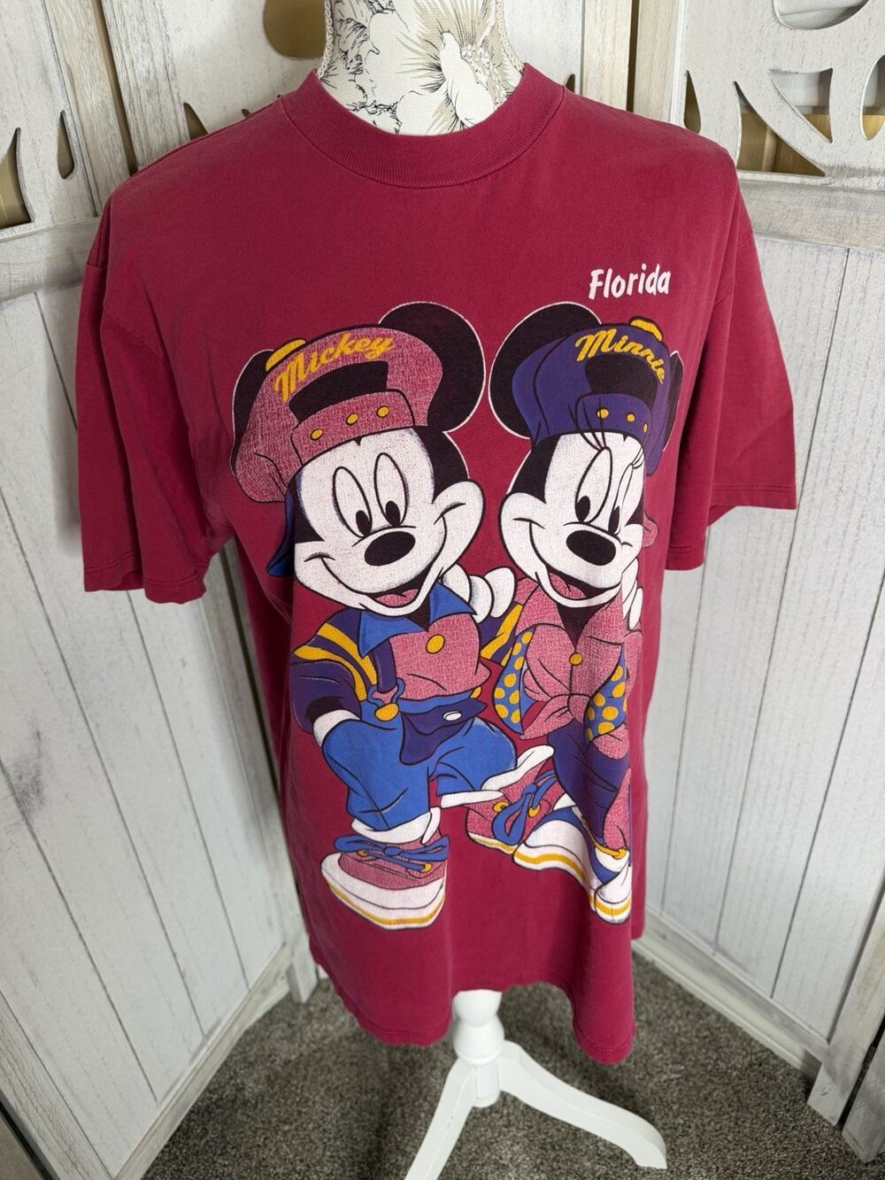 VTG Sherry’s Best Disney Mickey & Minnie Mouse Florida Tee 90s Size Large